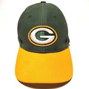 Reebok Green Bay Packers NFL Hat Mens Green Yellow Adjustable Strapback Cap